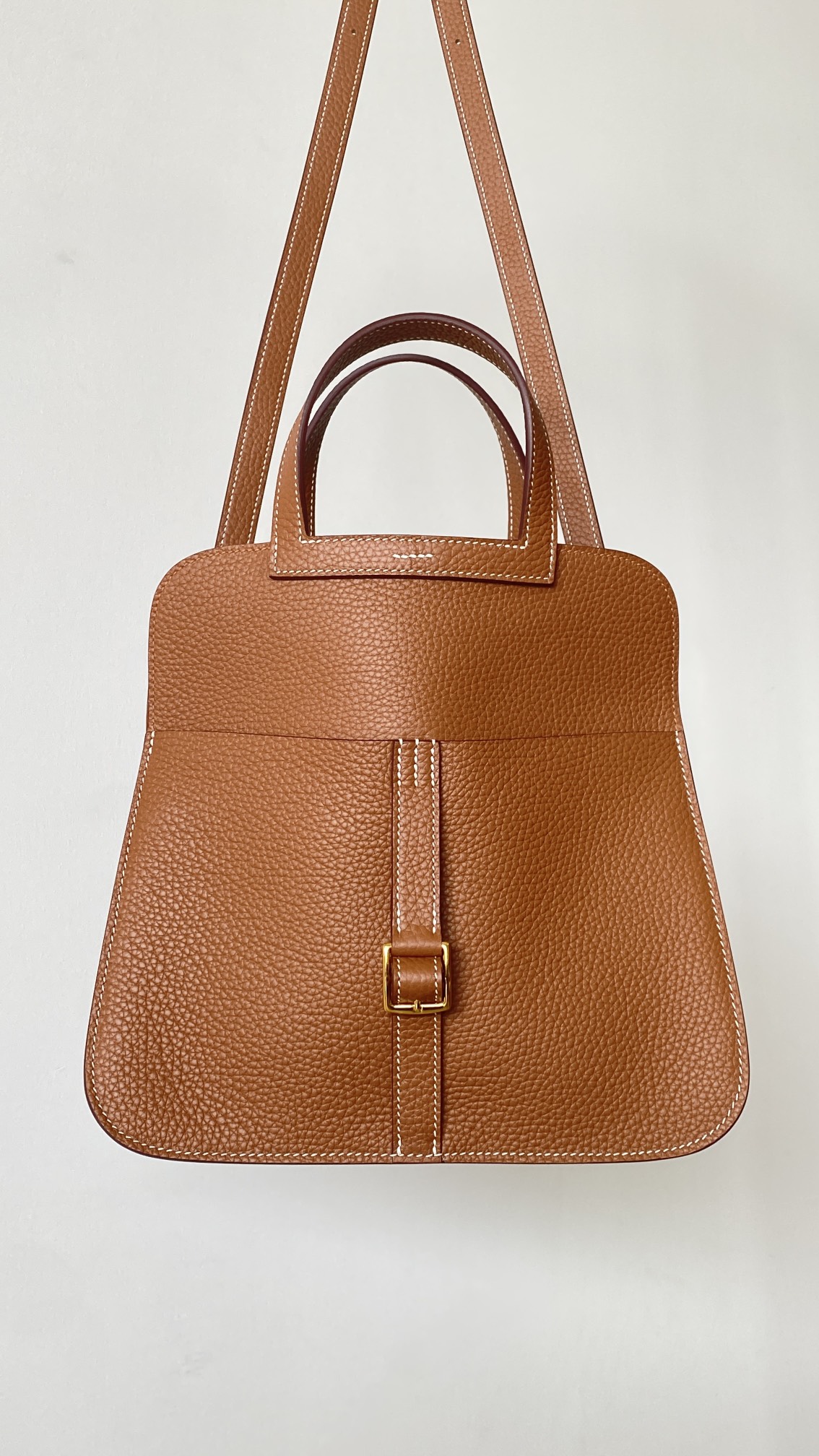 에르메스 투톤 할잔백25 브라운 금장 버클